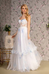 Prom Dresses Bead Tied Shoulder A line Long Prom Dress Ivory