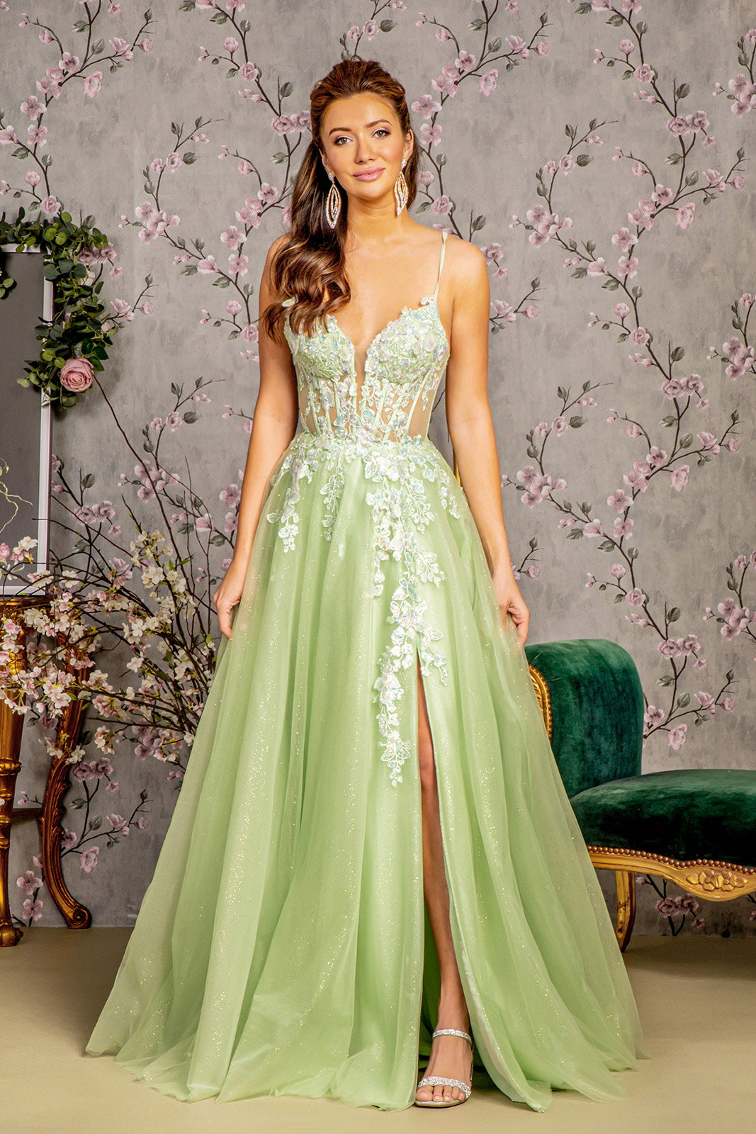 Pale green formal dress hotsell