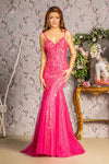 Prom Dresses Sequin Mermaid Long Prom Dress Hot Pink