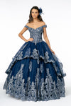 Glitter Layered Mesh Quinceanera Dress - The Dress Outlet Elizabeth K