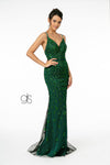 Glitter Mesh Mermaid Long Prom Dress - The Dress Outlet Elizabeth K