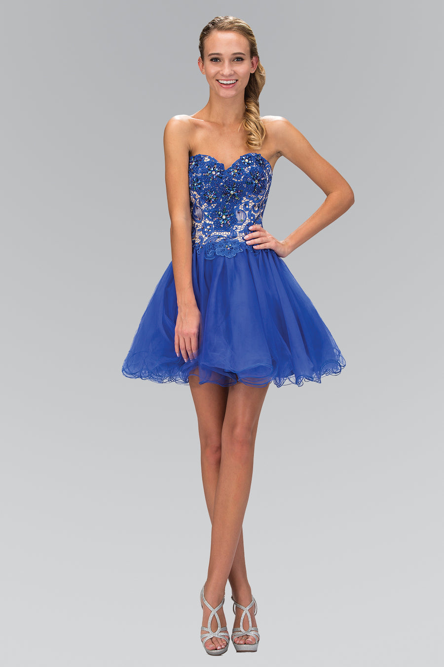 Cocktail Dresses Short Cocktail Jewel Mini Dress Royal Blue