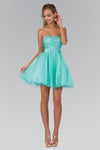 Cocktail Dresses Short Pleated Waistband Cocktail Jewel Dress Mint