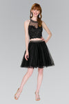 Cocktail Dresses Two Piece Short Beaded Cocktail Dress Black