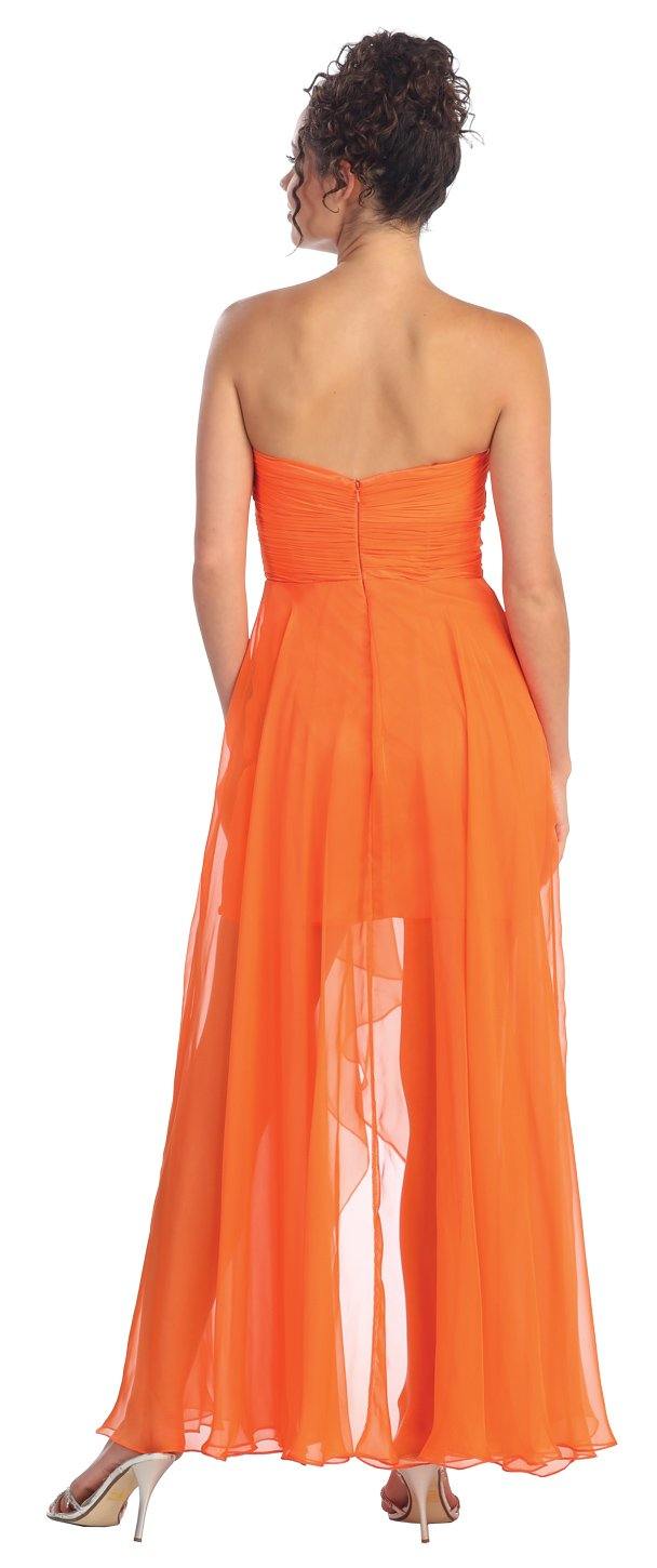 High Low Dress with Ruched Bust and Over Skirt - The Dress Outlet Elizabeth K