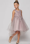 High Low Sequin Embroidered Flower Girls Dress - The Dress Outlet Cinderella Couture