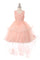 High Low Sequin Embroidered Flower Girls Dress - The Dress Outlet Cinderella Couture