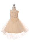 High Low Sequin Embroidered Flower Girls Dress - The Dress Outlet Cinderella Couture