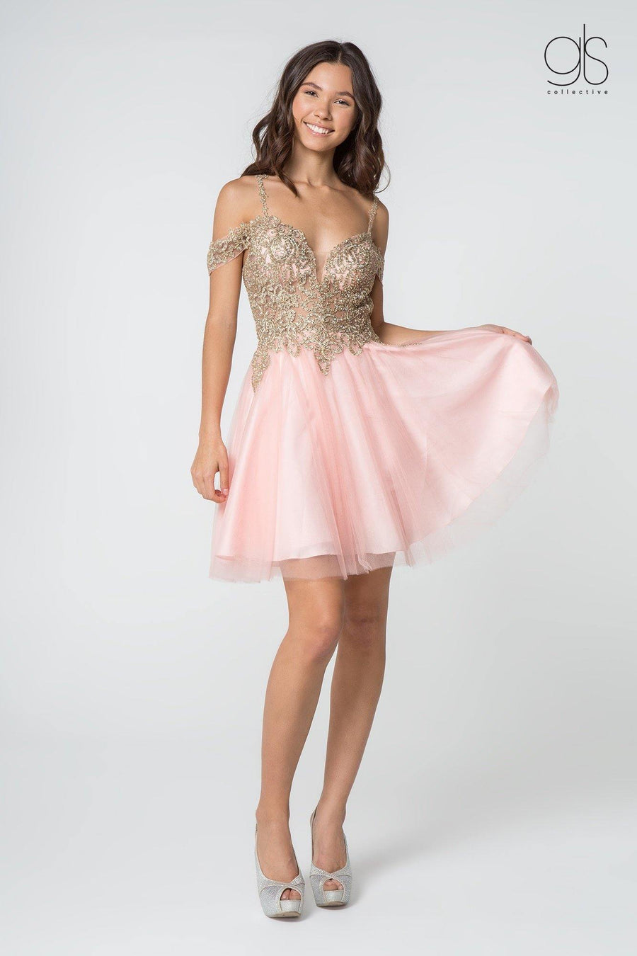 Homecoming Off Shoulder Short Cocktail Prom Dress - The Dress Outlet Elizabeth K