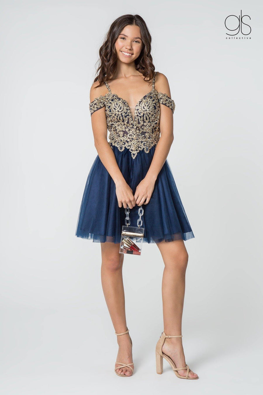 Homecoming Off Shoulder Short Cocktail Prom Dress - The Dress Outlet Elizabeth K