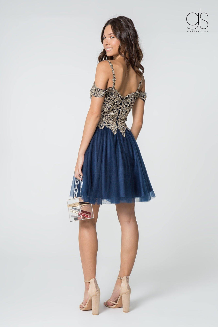 Homecoming Off Shoulder Short Cocktail Prom Dress - The Dress Outlet Elizabeth K