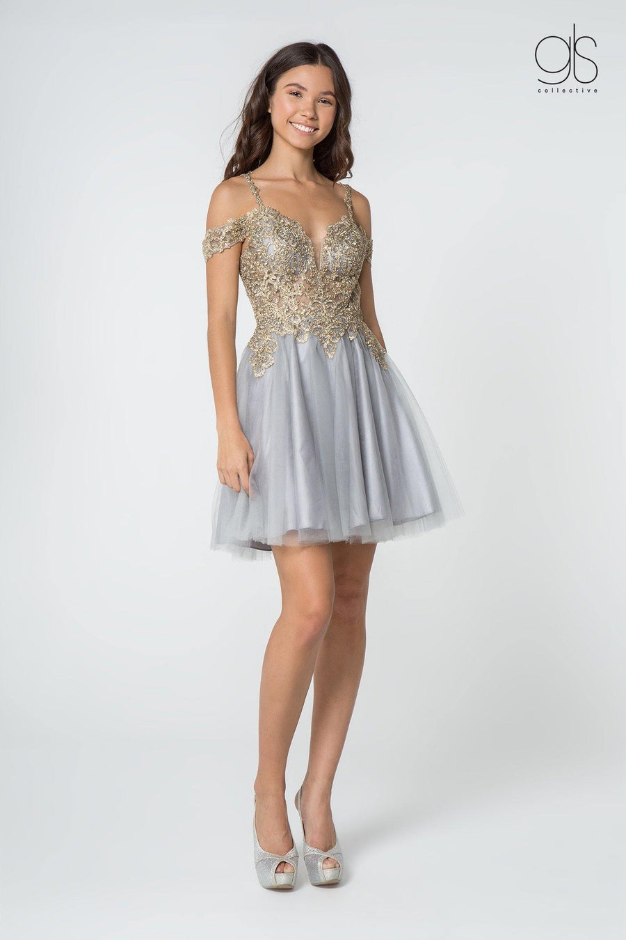 Homecoming Off Shoulder Short Cocktail Prom Dress - The Dress Outlet Elizabeth K