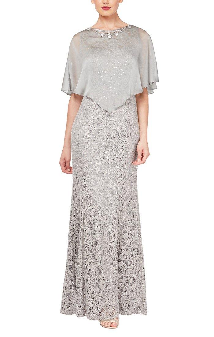 Ignite Evenings Silver Mother of the Bride Long Dress 3523W