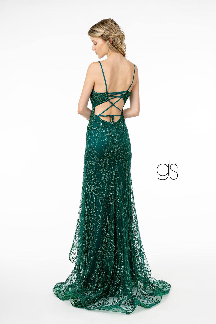 Illusion Deep Long Prom Mermaid Dress - The Dress Outlet Elizabeth K