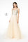 Illusion Deep V-Neck Mesh Long Prom Dress - The Dress Outlet Elizabeth K