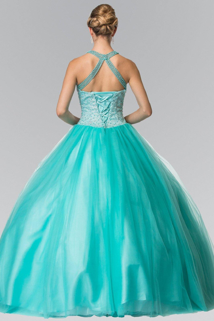 Illusion Sweathearted Tulle Quincenera Dress - The Dress Outlet Elizabeth K