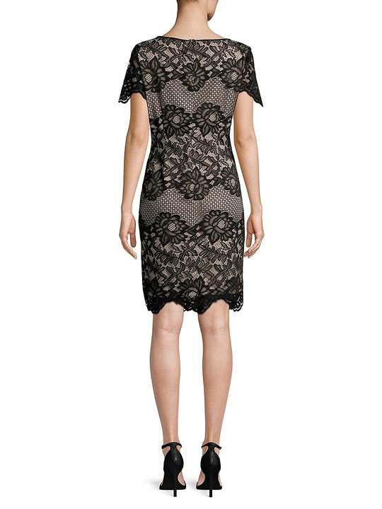 Ivanka Trump Short Cocktail Illusion Lace Day Dress - The Dress Outlet