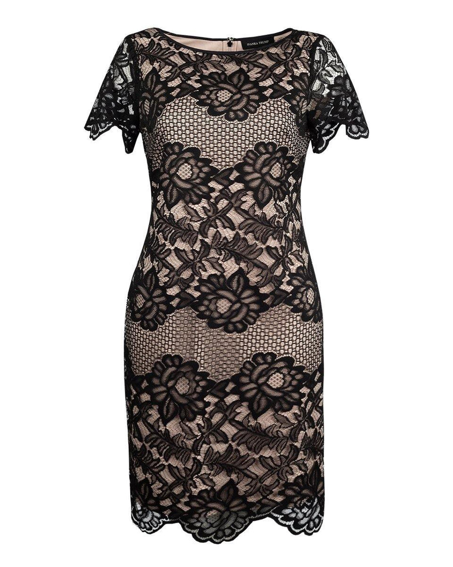 Ivanka Trump Short Cocktail Illusion Lace Day Dress - The Dress Outlet