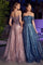 Cinderella Divine J835 Long Off Shoulder Prom Dress Mauve_Lapis Blue