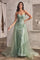 Formal Dresses Long Formal Glitter Overskirt Gown Sage