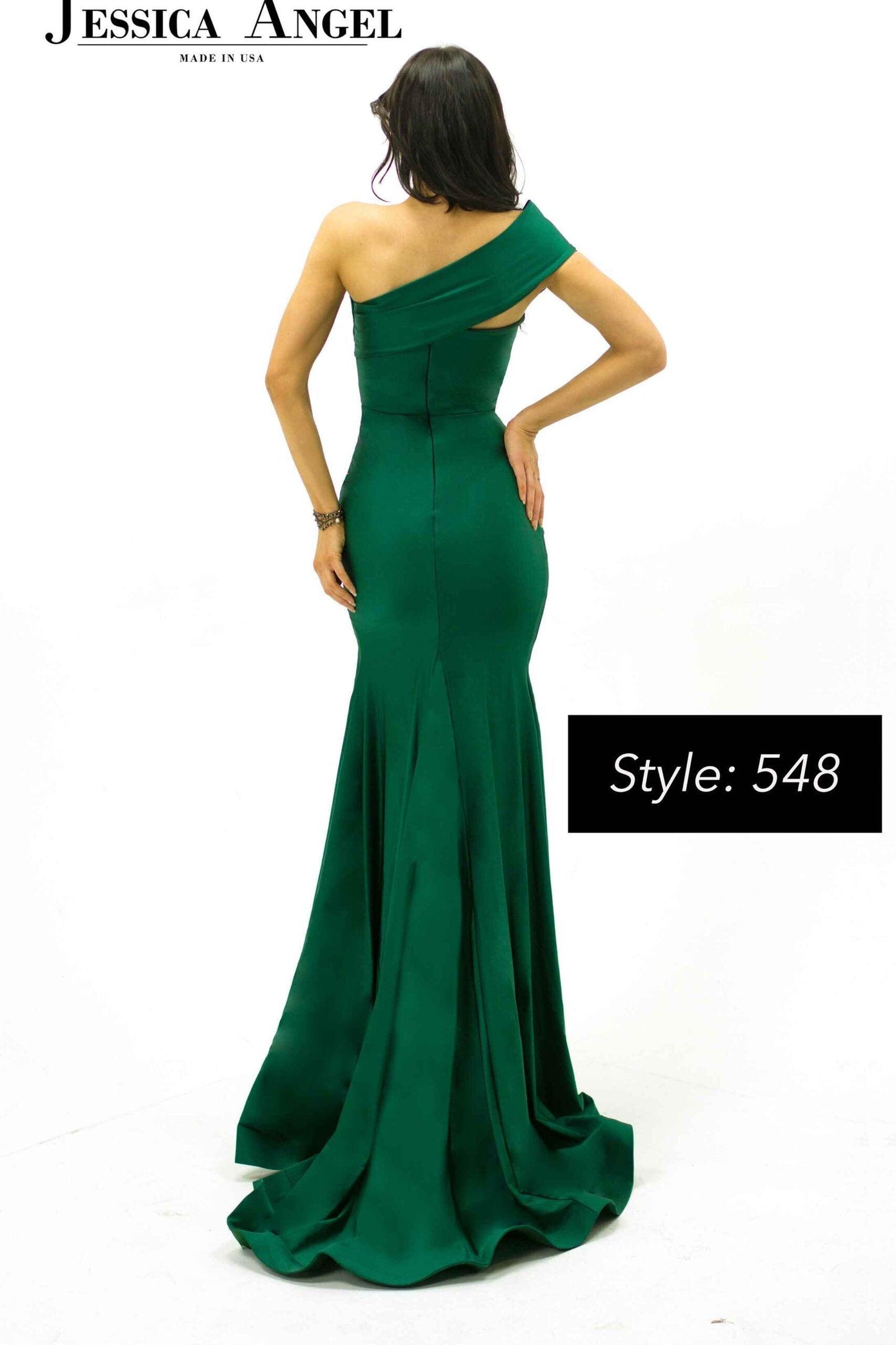 Jessica Angel One Shoulder Long Formal Gown 548 - The Dress Outlet