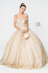 Jewel Accented Glitter Mesh Quinceanera Dress - The Dress Outlet Elizabeth K