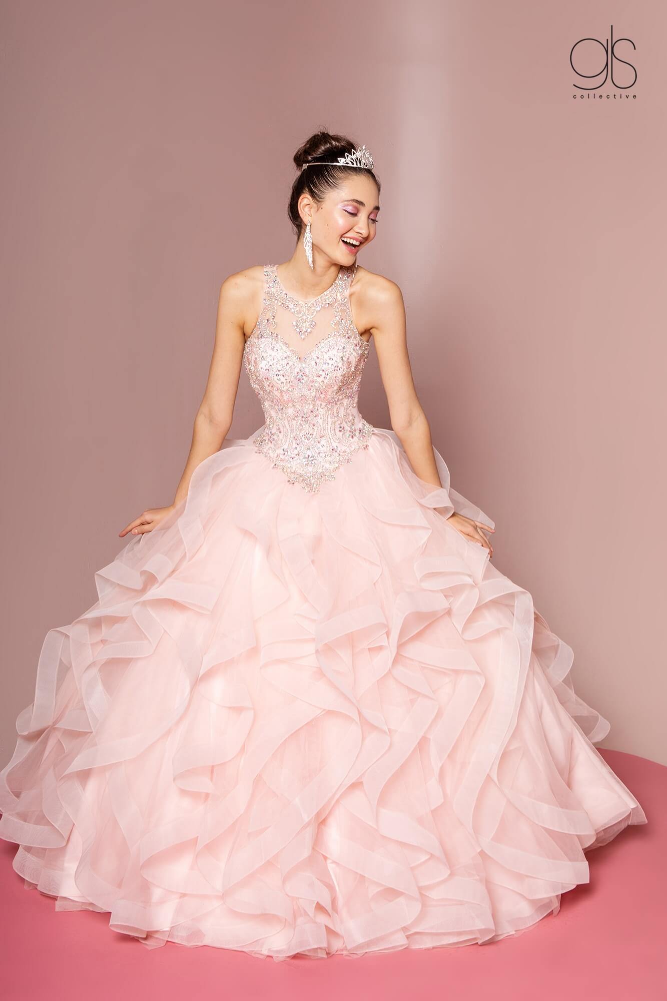 Jewel Embellished Illusion Sweetheart Quinceanera Dress - The Dress Outlet Elizabeth K