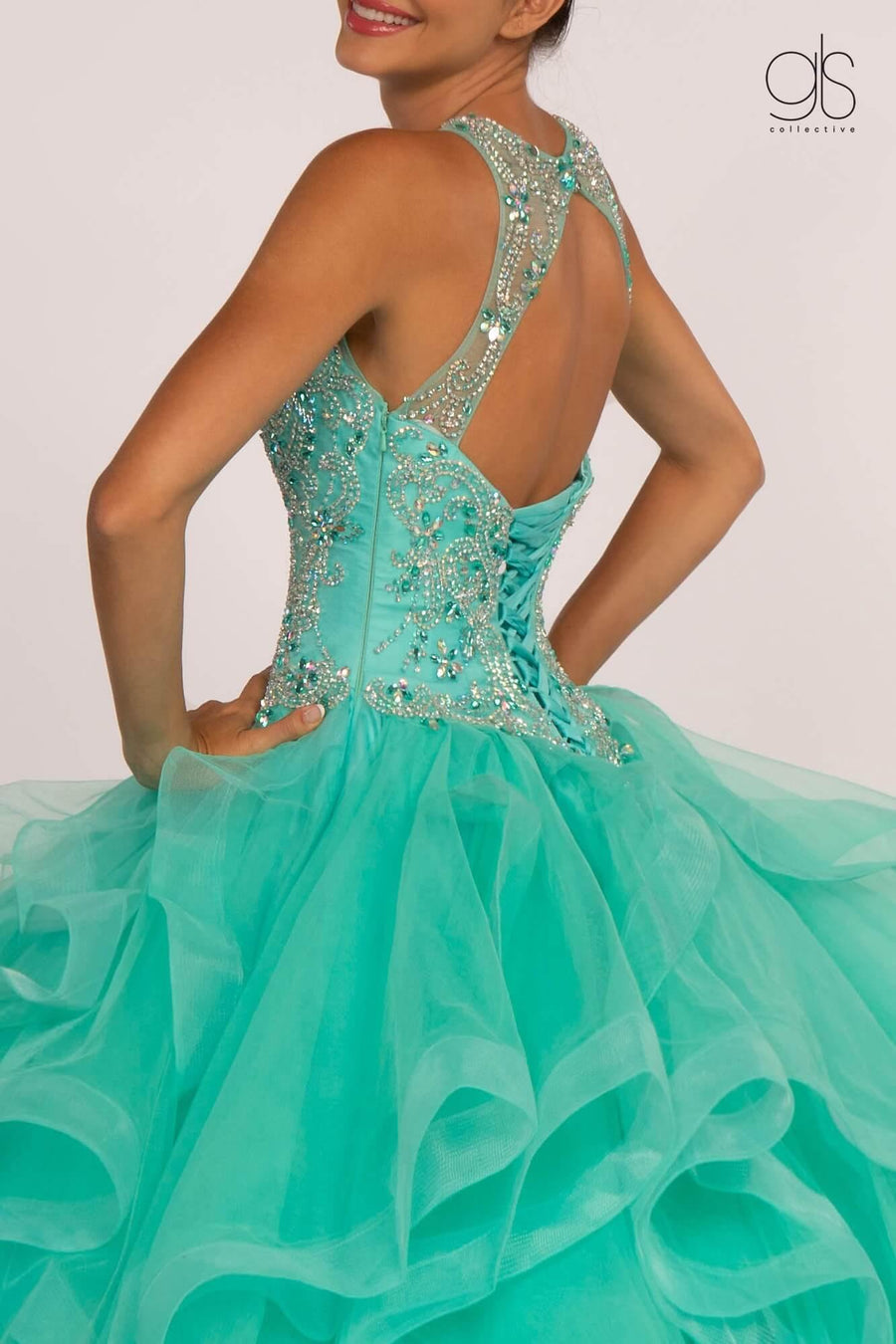 Jewel Embellished Illusion Sweetheart Quinceanera Dress - The Dress Outlet Elizabeth K