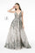 Jewel Embellished Lace Long Prom Dress - The Dress Outlet Elizabeth K