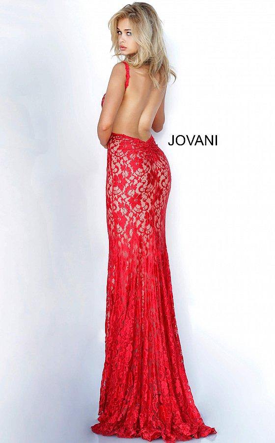 JVN By Jovani Long Formal Lace Prom Dress JVN00782 - The Dress Outlet Jovani