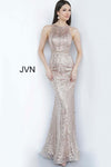 JVN By Jovani Long Fitted Prom Dress JVN00840 Rose - The Dress Outlet Jovani