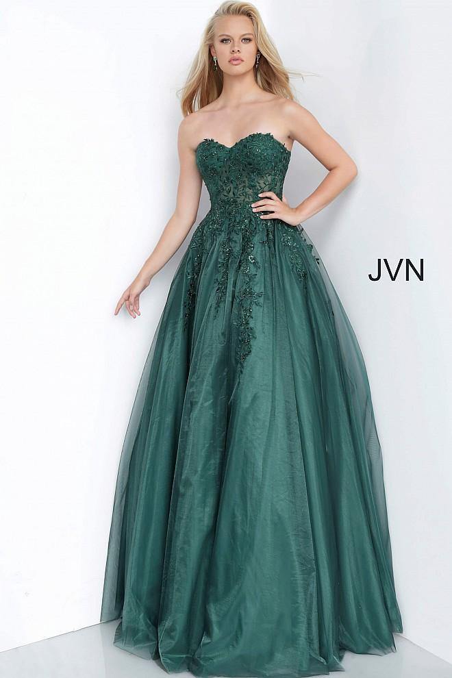 Prom Dresses Jovani 00915 Long Prom Ball Gown Emerald