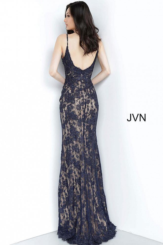 JVN By Jovani Form Fitting Lace Prom Long Dress JVN02013 - The Dress Outlet Jovani