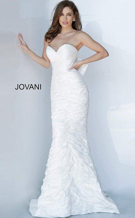 JVN By Jovani Long Strapless Wedding Gown JVN02035 - The Dress Outlet Jovani