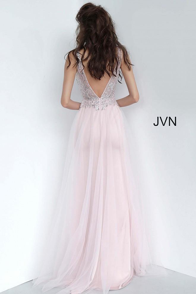 JVN By Jovani Long Formal V Back Prom Dress JVN02253 - The Dress Outlet Jovani