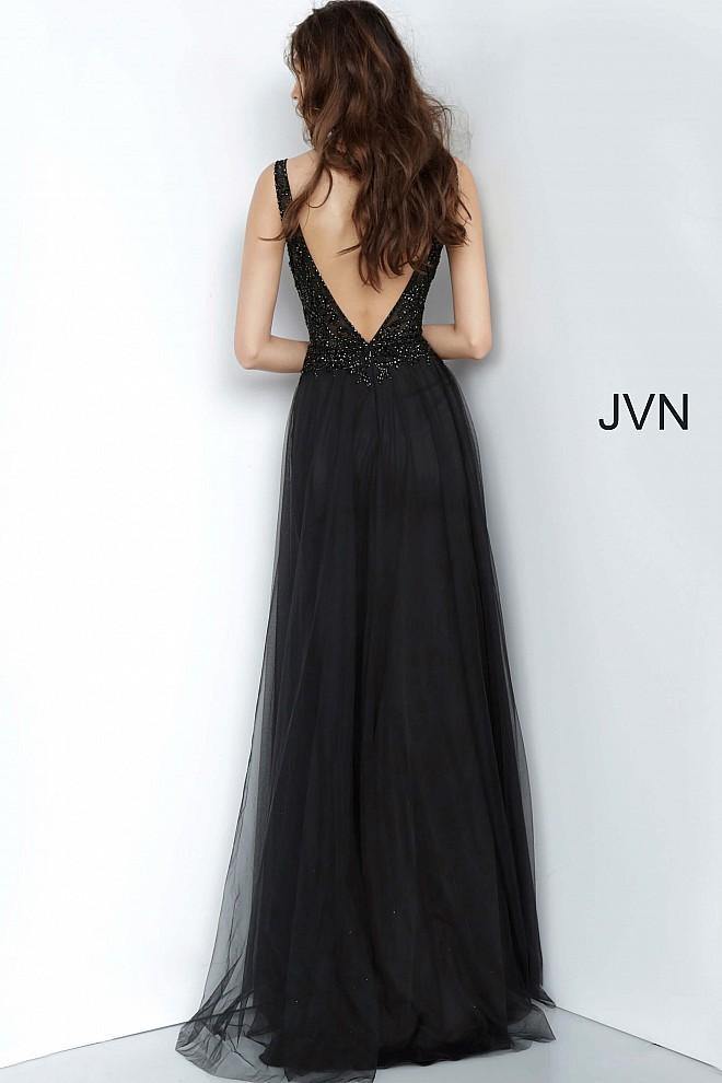 JVN By Jovani Long Formal V Back Prom Dress JVN02253 - The Dress Outlet Jovani