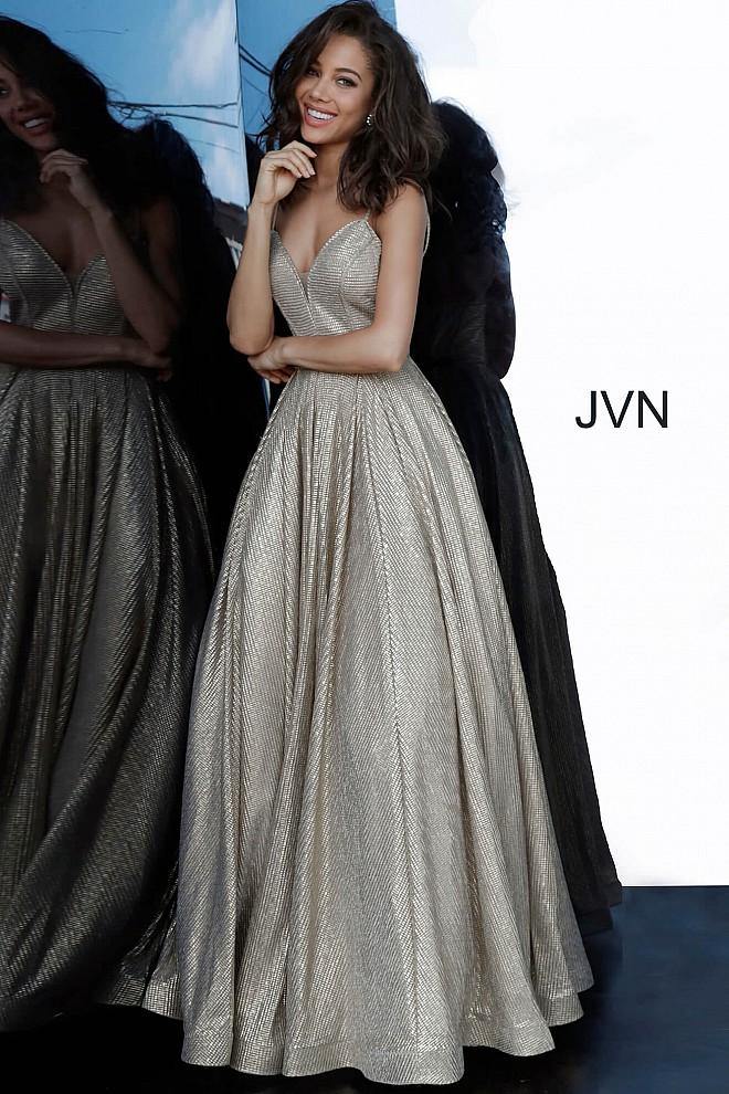 JVN By Jovani Prom Spaghetti Strap Ball Gown JVN02317 - The Dress Outlet Jovani