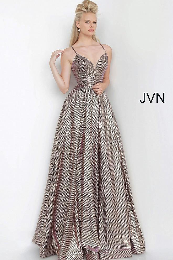 JVN By Jovani Prom Spaghetti Strap Ball Gown JVN02317 - The Dress Outlet Jovani