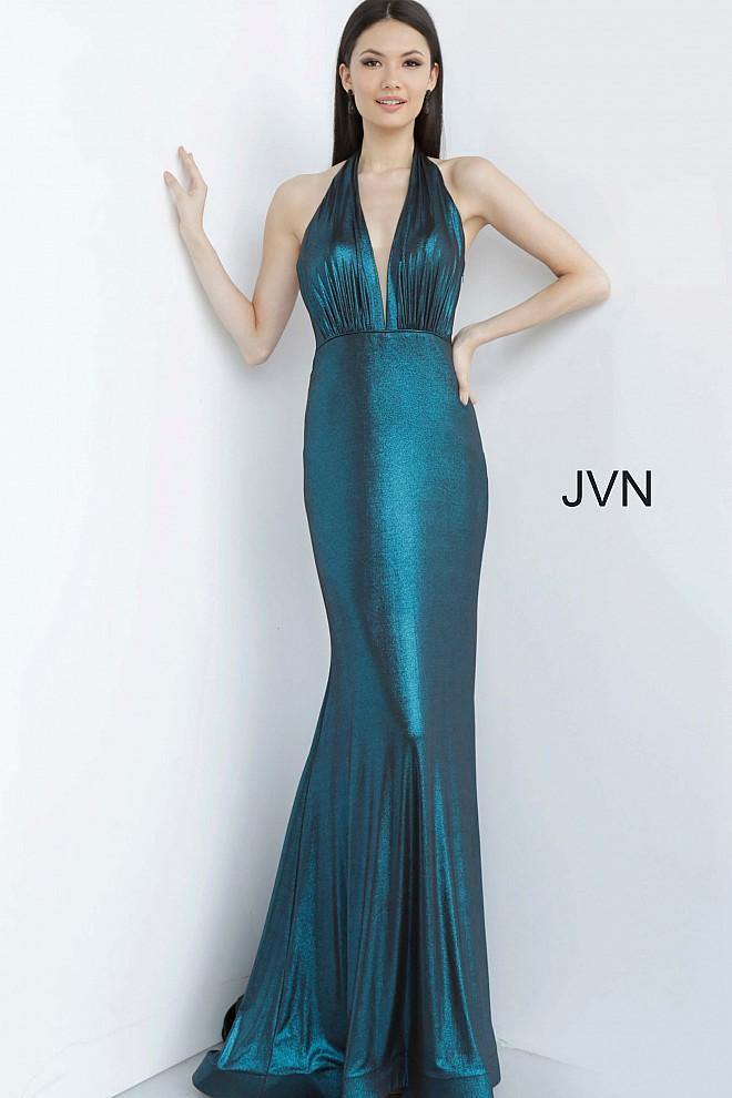 JVN By Jovani Halter Neckline Prom Long Dress JVN02378 - The Dress Outlet Jovani