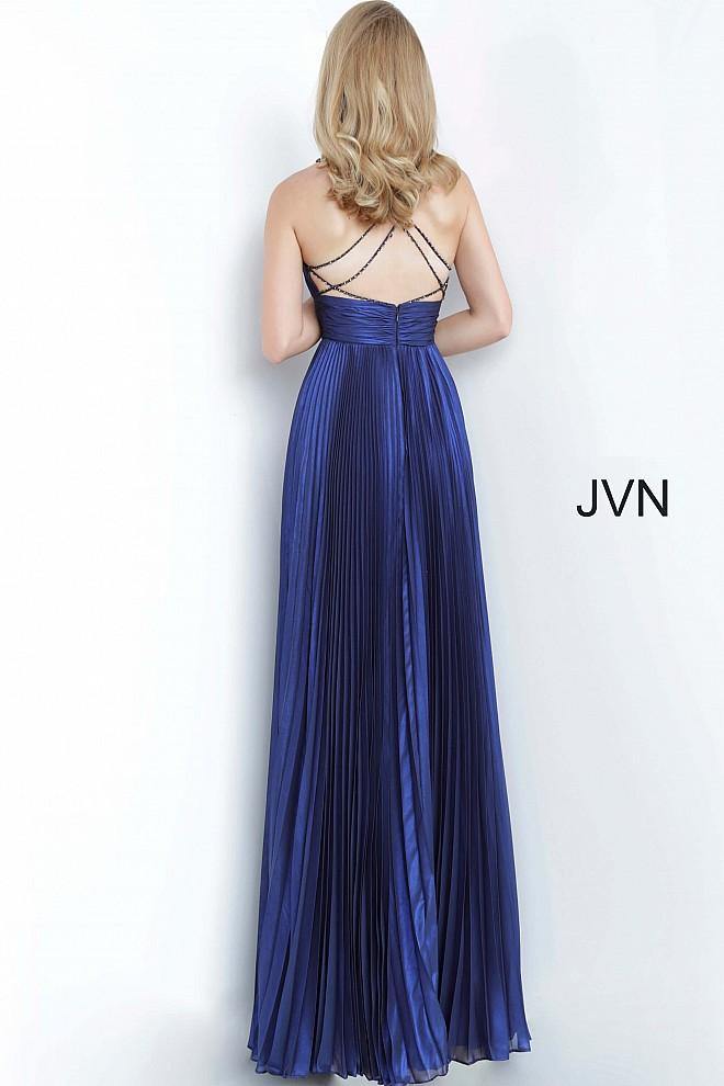 JVN By Jovani Long Formal Prom Dress JVN03061 Navy - The Dress Outlet Jovani