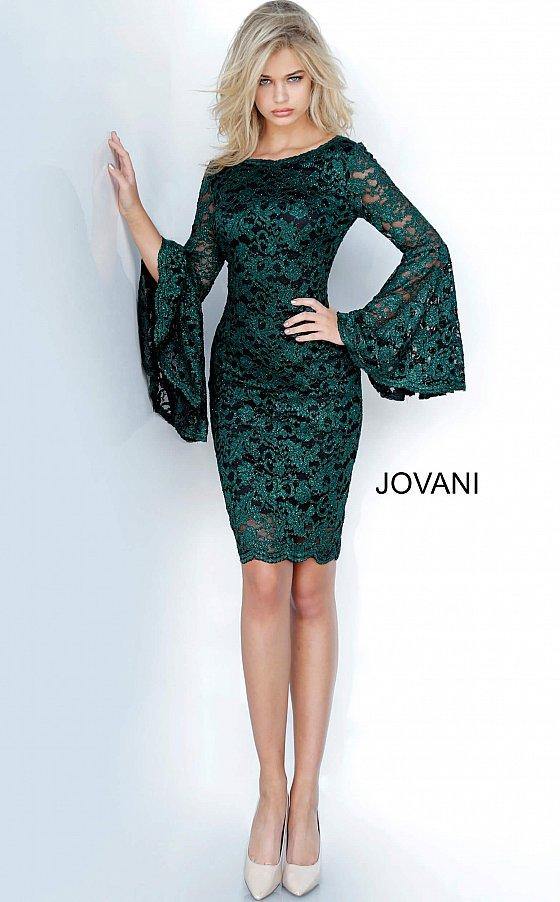 JVN By Jovani Short Cocktail Lace Dress JVN03351 - The Dress Outlet Jovani