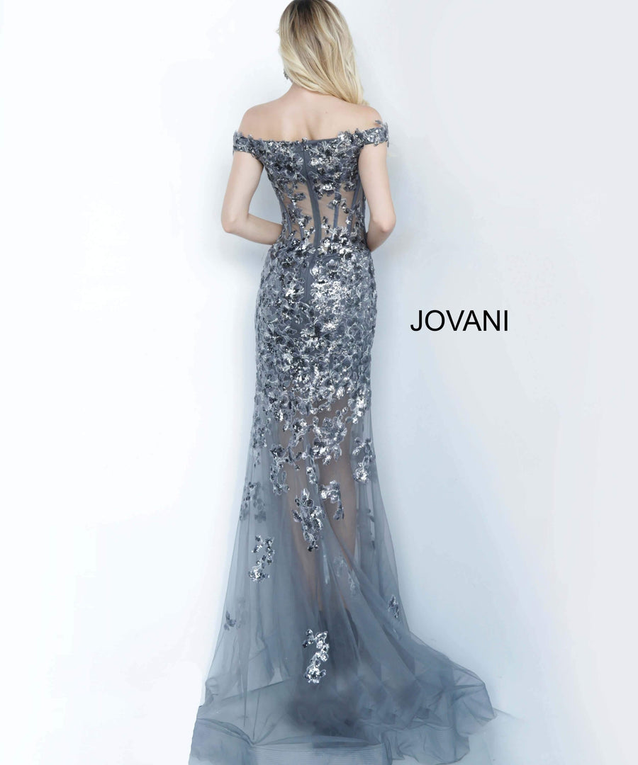 Jovani Bodice Illusion Long Prom Dress JVN1209 - The Dress Outlet