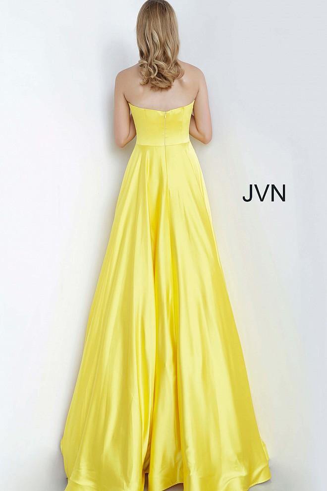 JVN By Jovani Long Formal Prom Dress JVN1716 Yellow - The Dress Outlet Jovani