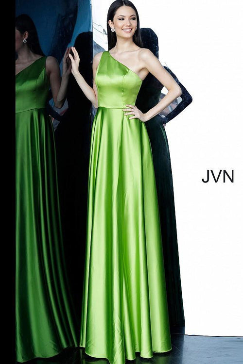 Green Jovani 1766 Prom Long Satin Dress for 149.99 The Dress Outlet