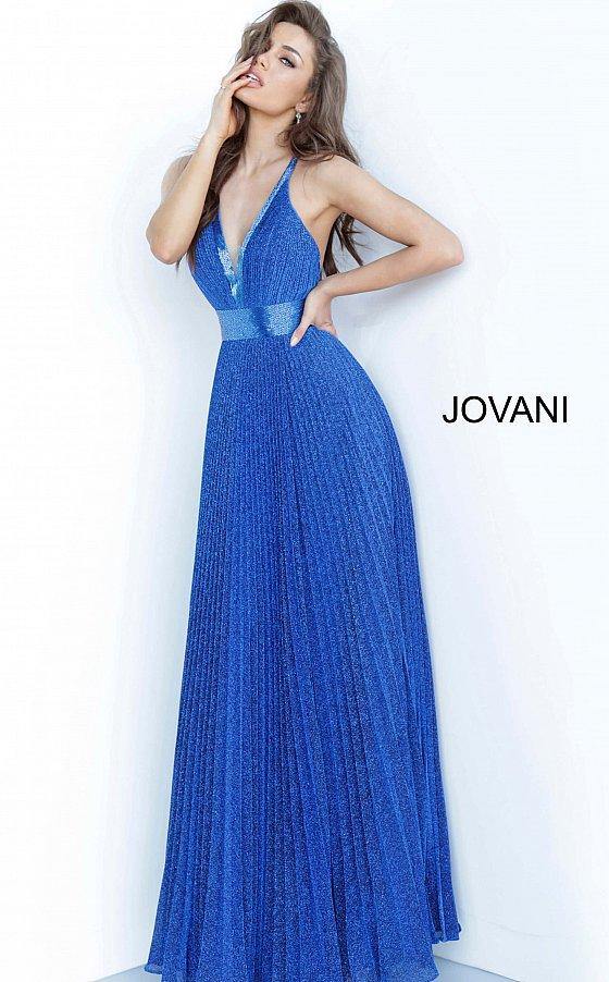 JVN By Jovani Long Formal Pleated Prom Gown JVN2089 - The Dress Outlet Jovani