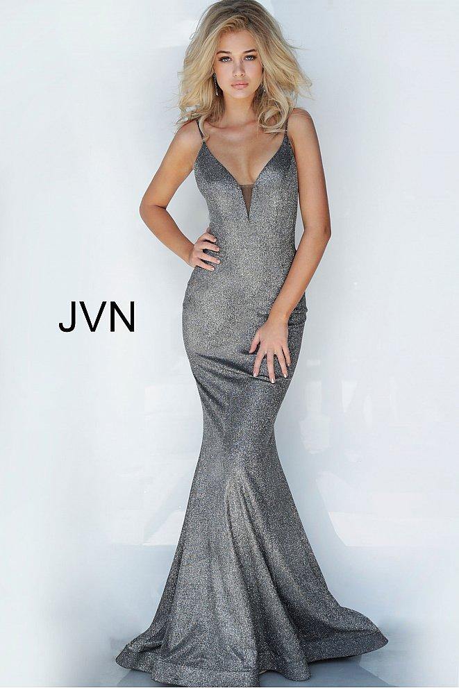 JVN By Jovani Long Metallic Prom Gown JVN2164 - The Dress Outlet Jovani