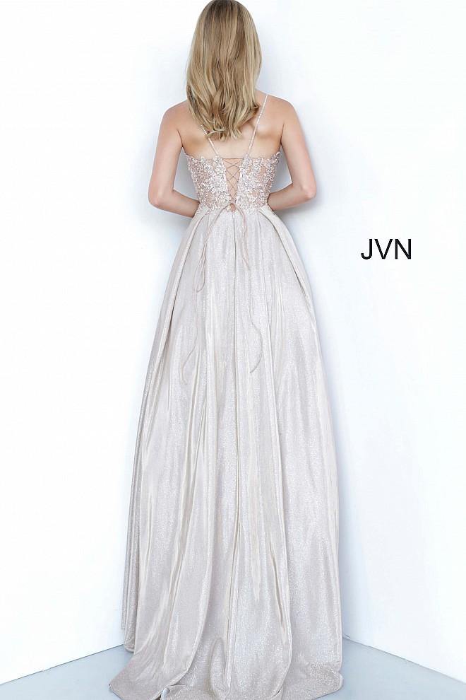 JVN By Jovani Long Spaghetti Strap Prom Ball Gown JVN2206 - The Dress Outlet Jovani