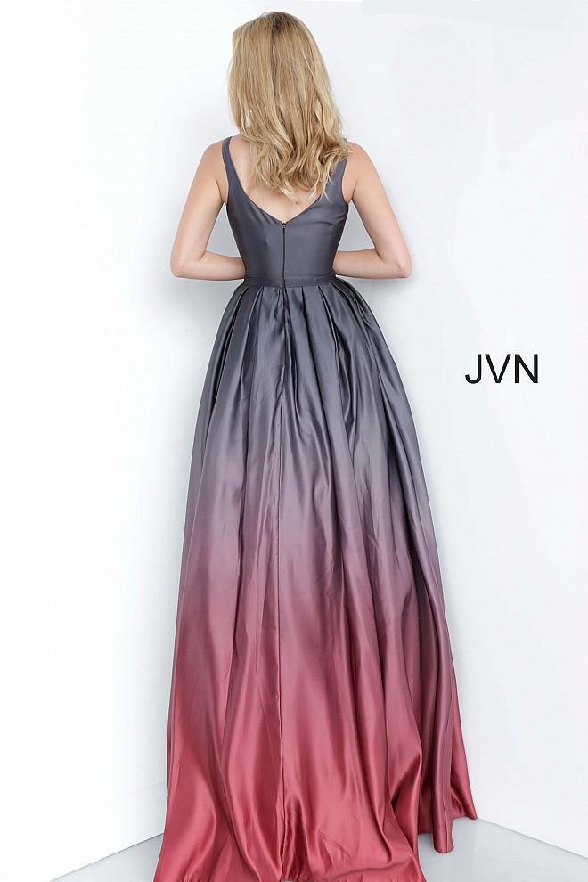 JVN By Jovani Long Prom Ball Gown JVN2238 Black/Wine - The Dress Outlet Jovani