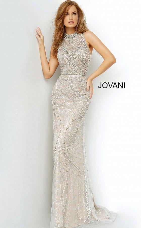 JVN By Jovani Long Formal Beaded Dress JVN2354 - The Dress Outlet Jovani