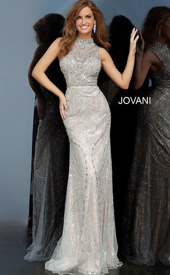 JVN By Jovani Long Formal Beaded Dress JVN2354 - The Dress Outlet Jovani